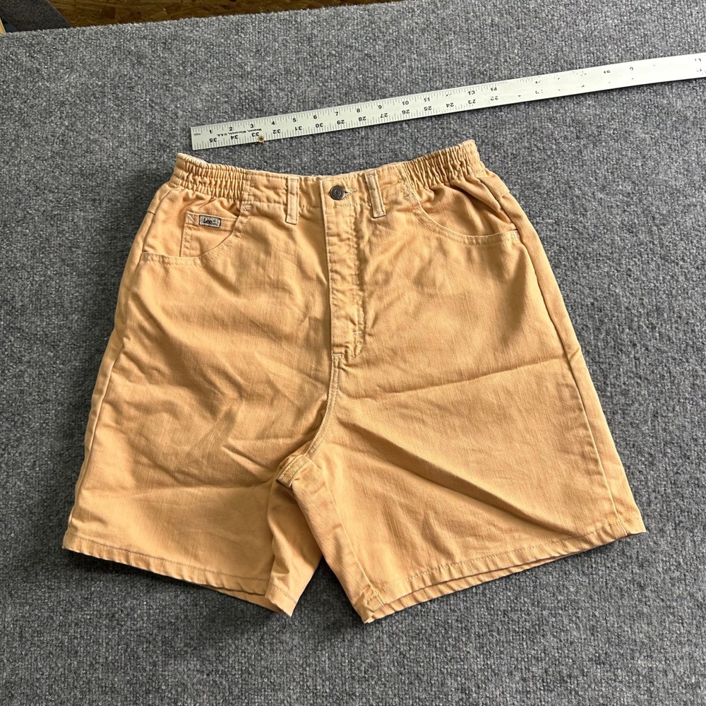 Lee Shorts Womens Size 26 Tan Denim High Waist Elastic Side Mom Fit Casual
